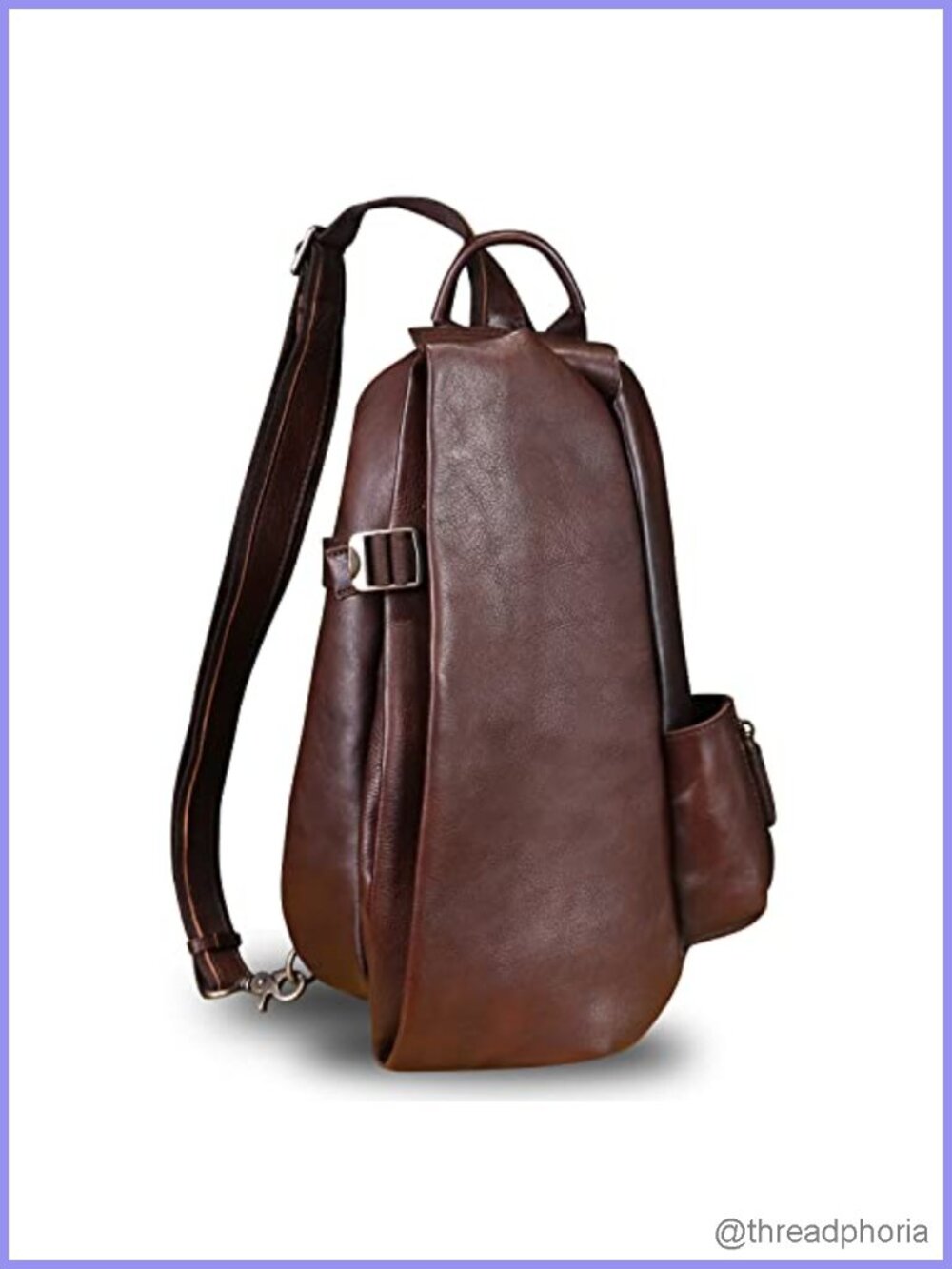 Genuine Leather Crossbody Sling Bag Handmade Hiking Daypack Motorcycle Retro